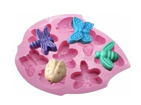 Molde silicona jabones 8 insectos 